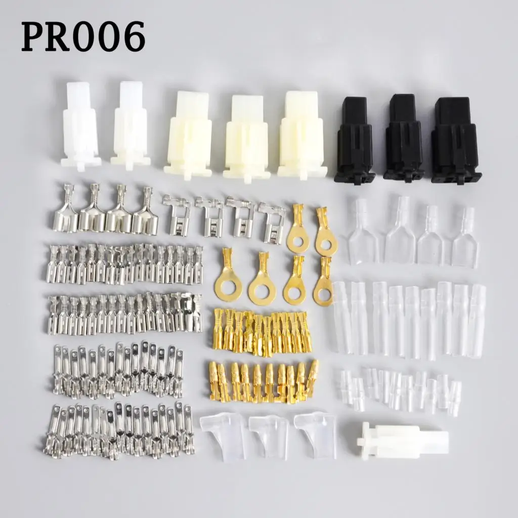 Auto Connector Wiring Harness Repair Kit 3/4/5/6 Way Connector 2.8mm Terminals Male Female Bullet Connectors 2/3/4/6 Pin Plugs