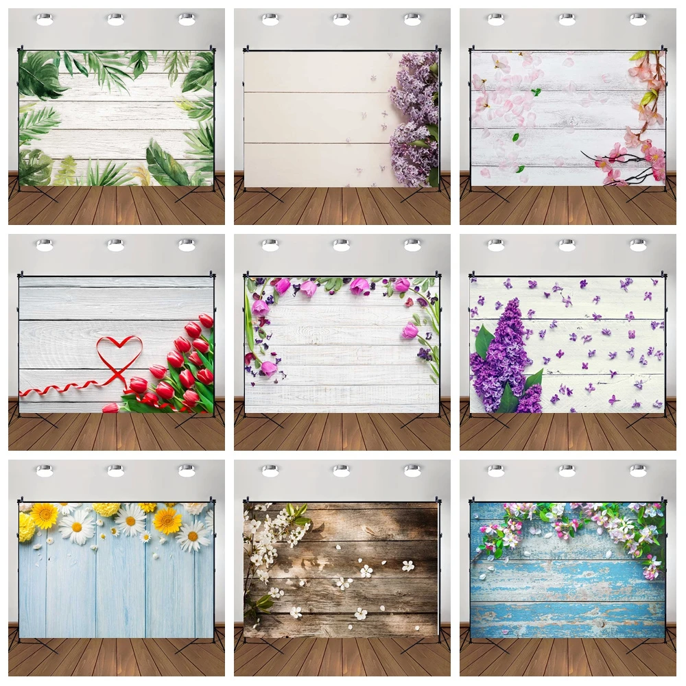 MOON.QG خلفيات لوحة خشبية للصور الزهور لوح الربيع خلفية الطفل اكسسوارات الديكور حفلة ملصق الجدار