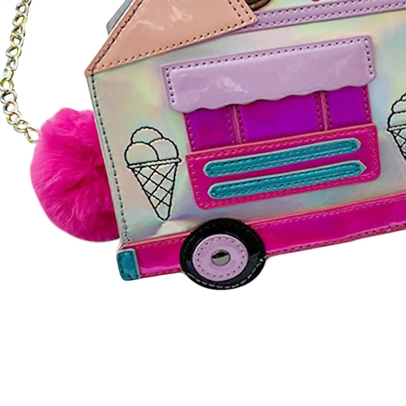 Cute Ice Cream Car Shape Shoulder Bag Handbag Satchels Dazzling Color Chain Bags