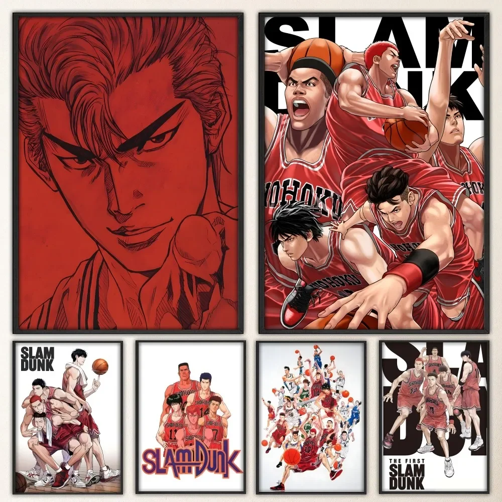 Anime S-Slam Dunk Poster Vintage Poster Prints Art Home Painting Bathroom Kitchen Bar Accessories Wall Sticker Large Size