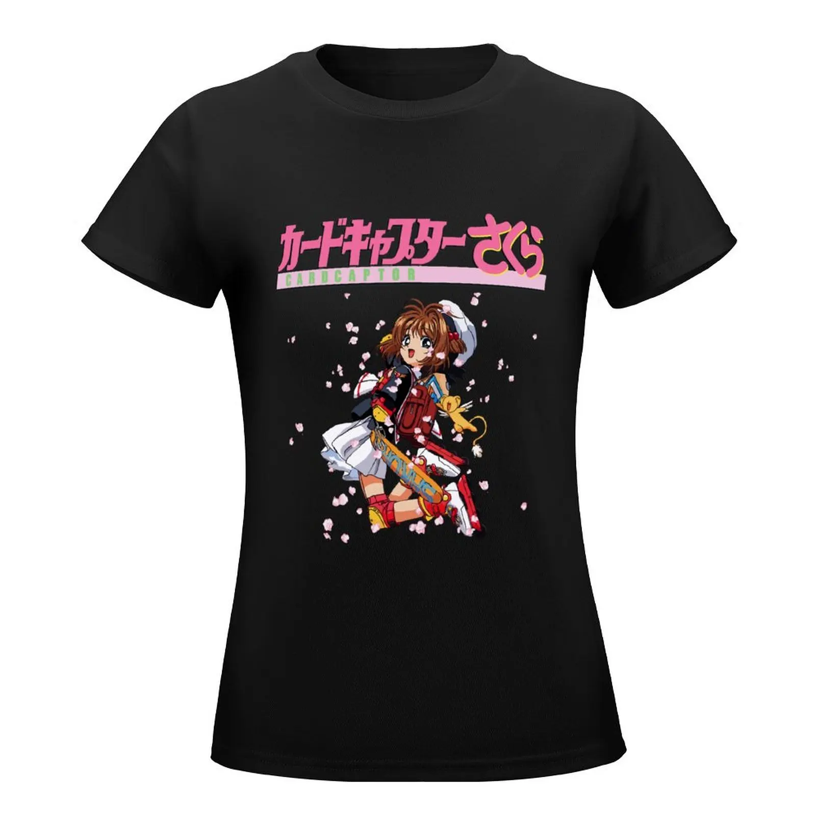 Cardcaptor Sakura Roller Skates Logo Classic . T-Shirt lady clothes animal print funny workout shirts for Women