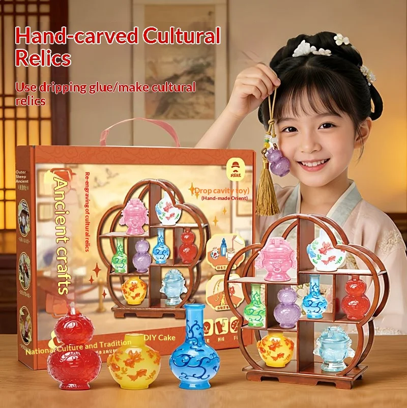 Cultural Relic Replica Diy Handmade Resin Material Kit Complete Accessories Mini Ancient Vessel Model Fridge Magnet Home Decor