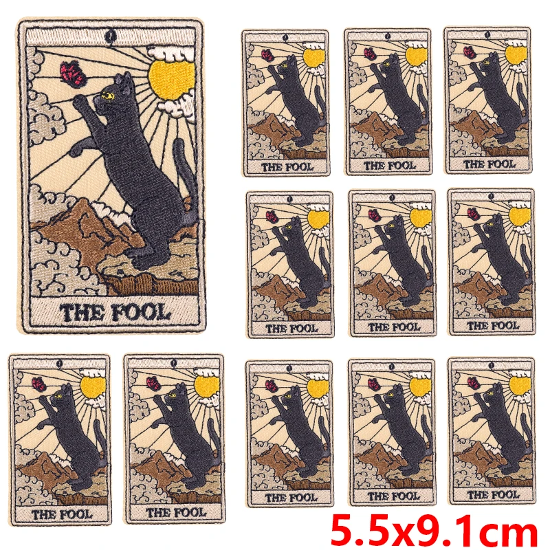10 Stks/partij Groothandel Schedel Tarot Patch Op Patches Op Kleding Diy Geborduurde Patches Voor Kleding Smeltbaar/Naaien Applique