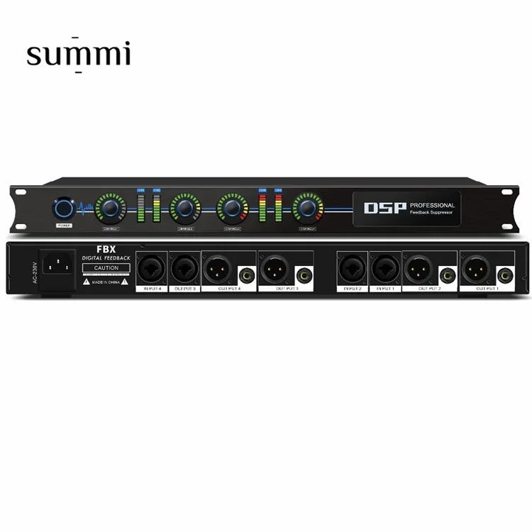 Professional sound system equipment Feedback Suppression Processor Destroyer Suppressor dsp audio 4 In 4 Howling suppression