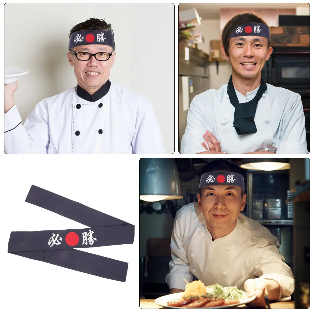 

1pc Japanese Style Headband Reusable Cotton Breathable Chef Karate Sushi Costume Accessory Decorative Wide Headwear Party Hat