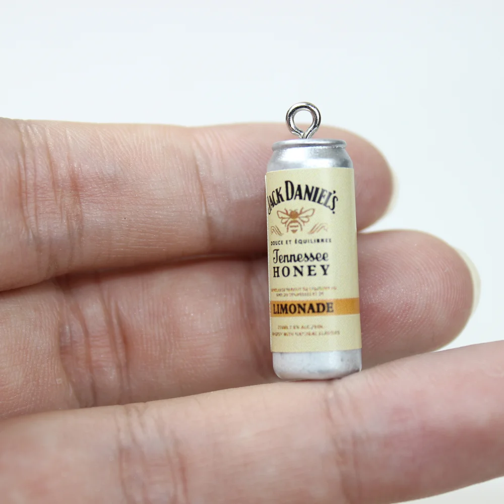 10Pcs/Lot Drink Charm 3D Alcohol Beer Cans Bottle Pendant For Keychain DIY Earring Jewelry Finddings Accessory