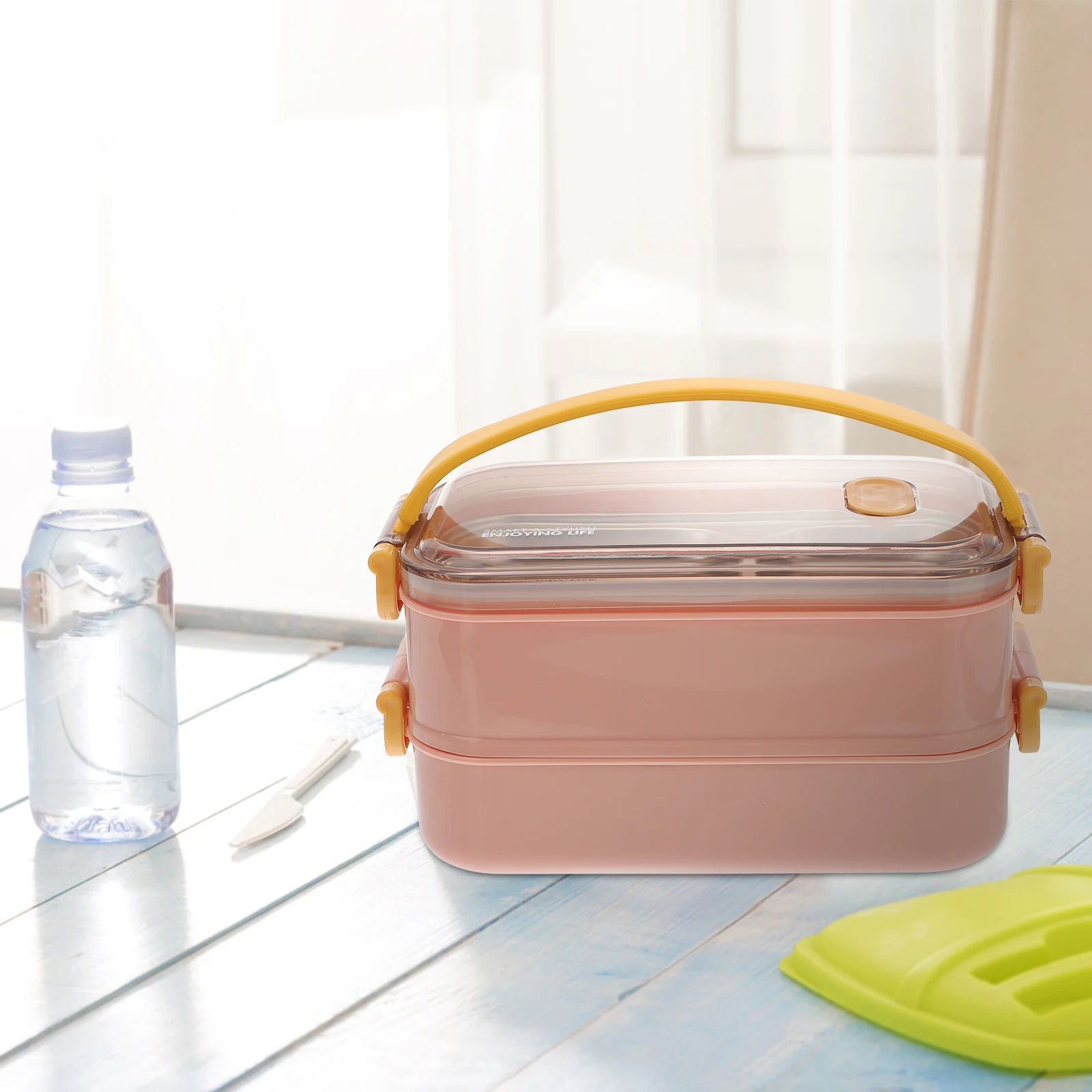 

Stainless Steel Lunch Thermal Container Double Layer for Adults Office School Use Easy Clean Plastic Insulated
