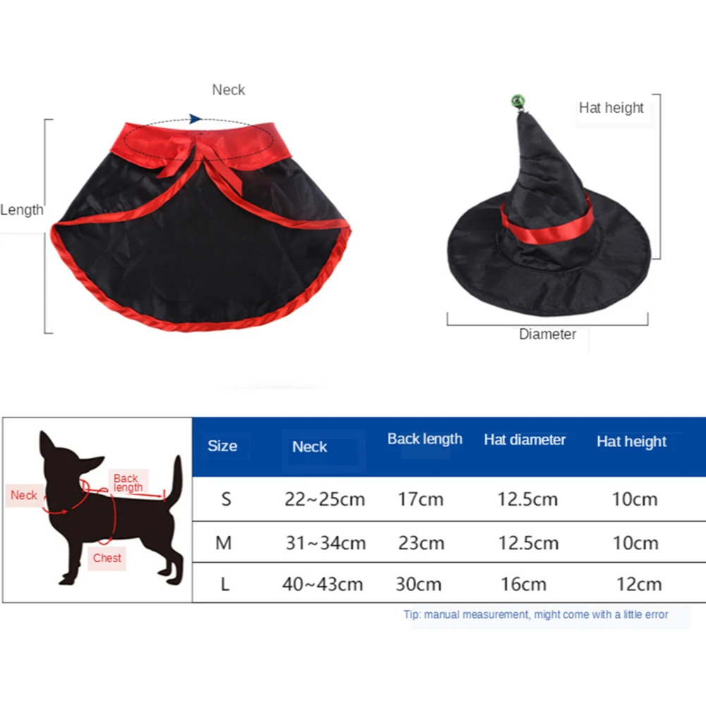 Costume d'Halloween de Chat Everak avec Chapeau de Corne de Sécurité, Cape de Sorcière Amusante, Vêtements Mignons pour Chien et Chat, pour ixCosplay, Vente en Gros