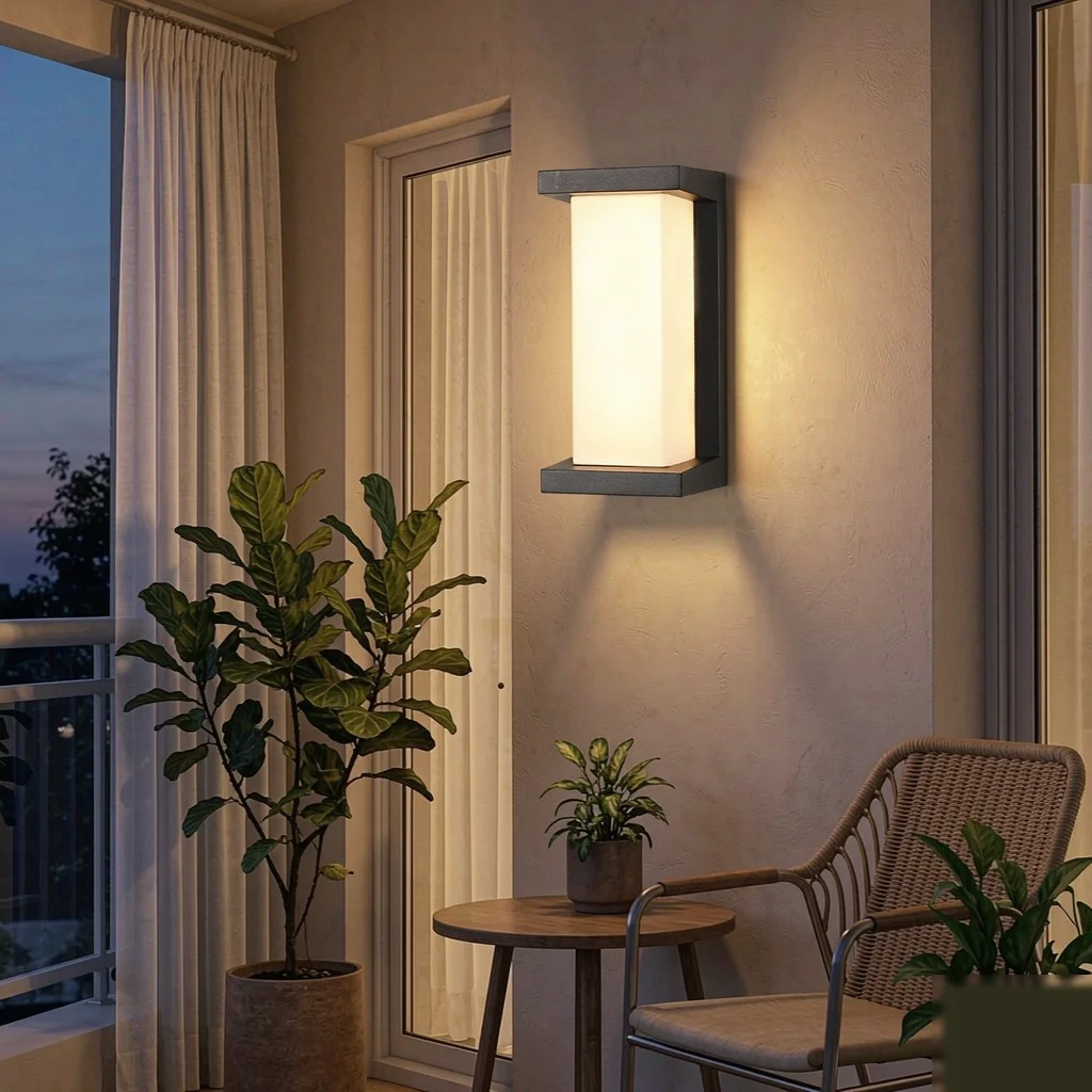 Hardwired Outdoor Wall Light, Waterproof Motion‑Sensor LED Sconce, 3 Color Temperatures Modern Lamp for Garden Courtyard Balcony