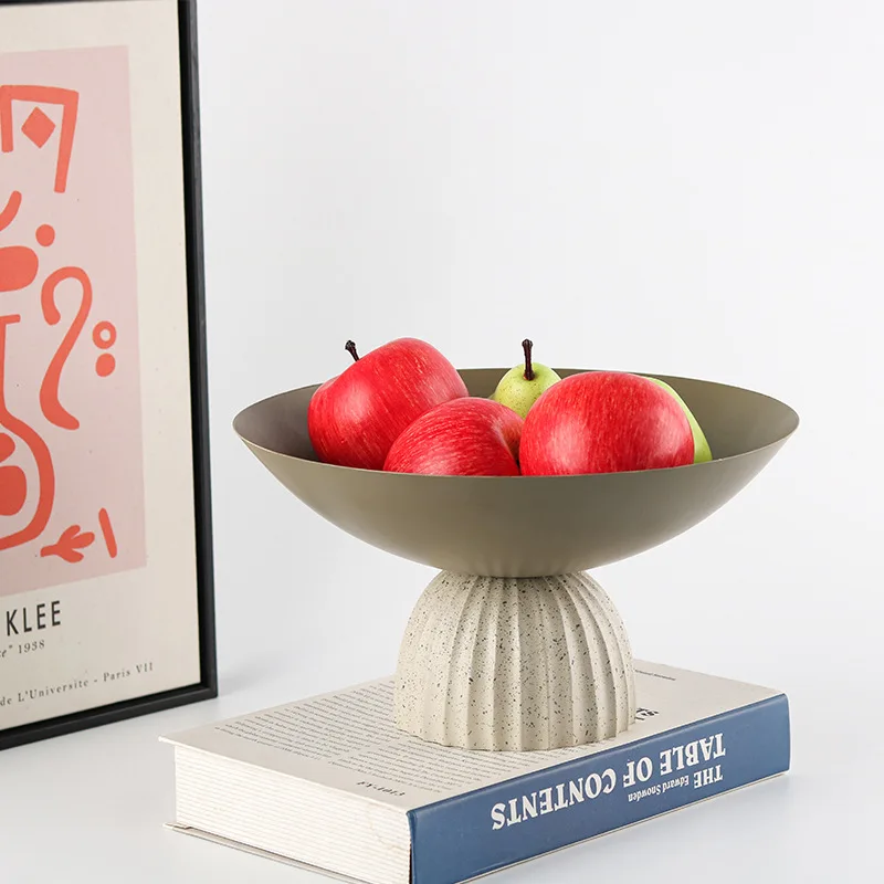 

Simple and modern light luxury stainless steel fruit plate ornament Hotel sales office Soft decoration Creative living room