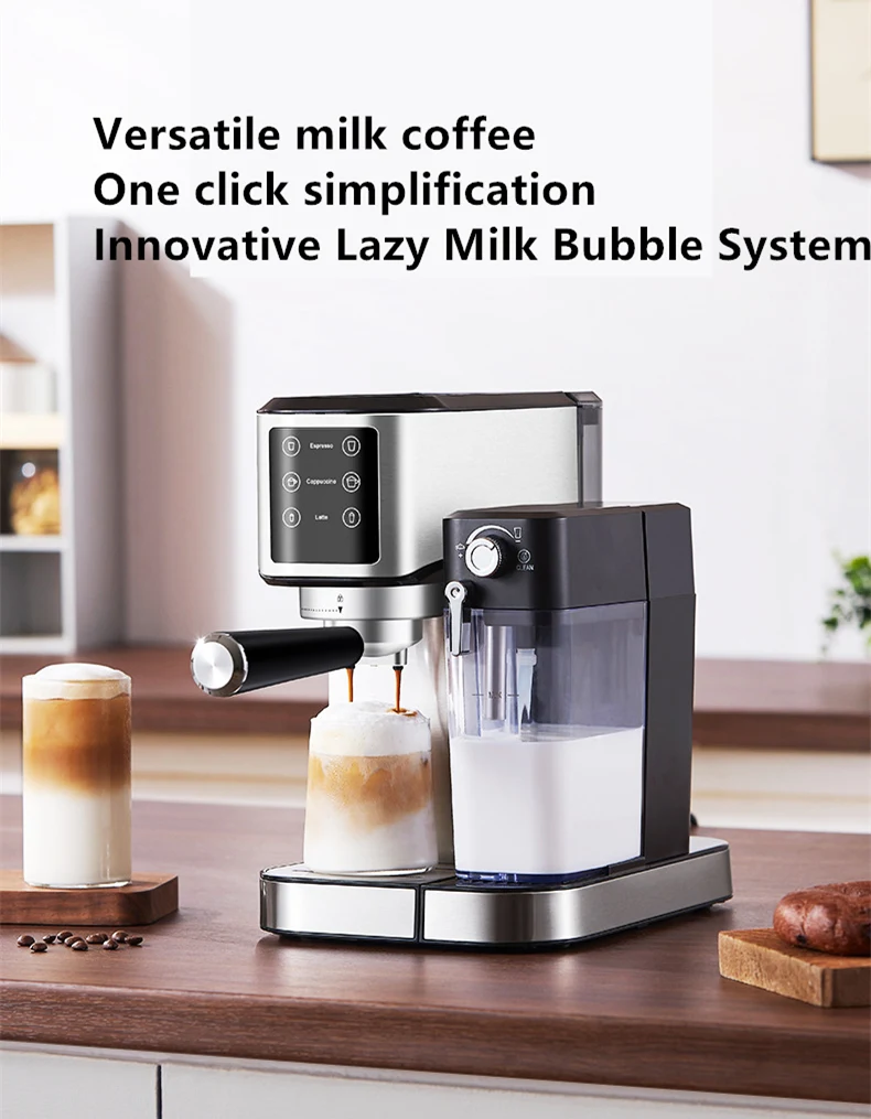 ماكينة القهوة الكهربائية شبه أوتوماتيكية 20 بار رغوة بخار عالية مع إبريق الحليب ماكينة القهوة السريعة ماكينة القهوة #6
