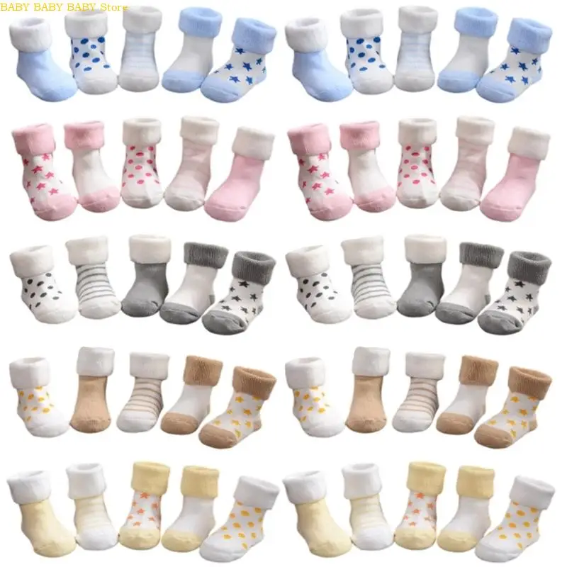 

Q81A Breathable Cotton Baby Socks Nonslip Grip Elastic Cuff for Infants