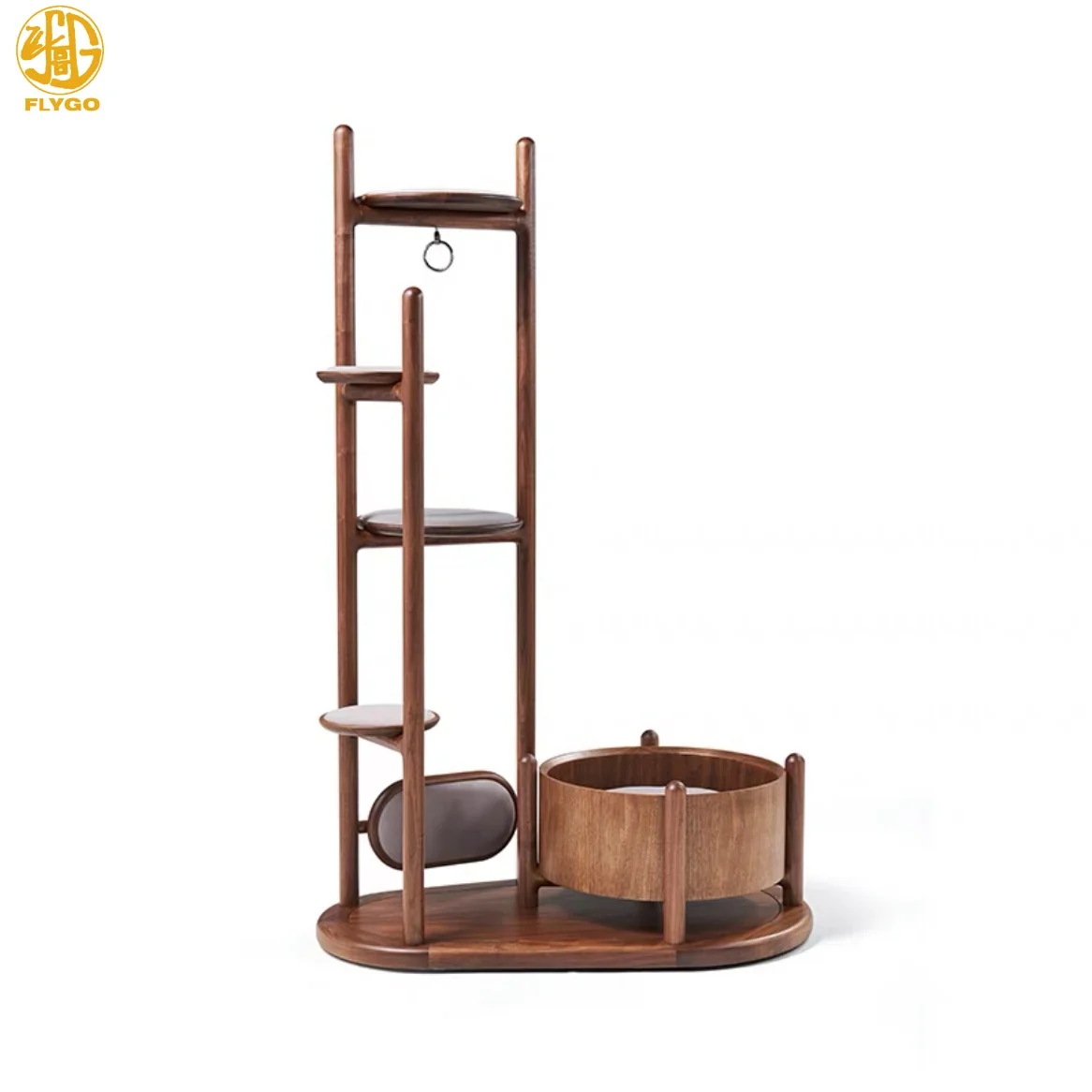 Creative Pet Furniture Solid Wood Luxury Post Frame North American Black Walnut Solid Wood Cat Climbing Frame