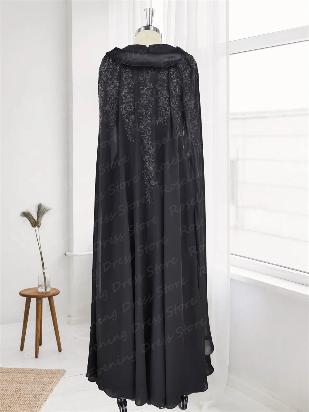 ROSELLA Fashion V-neck A-line Floor Length Embroidery Sleeveless Sash Sweep Train Women Evening Dress Prom Gown New 2023