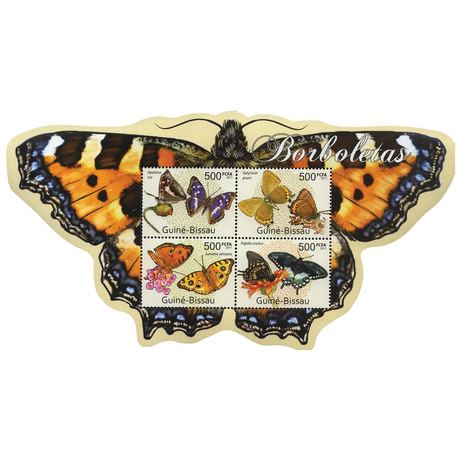 

Guinea-Bissau Post Stamps Postage Y2011 Beautiful Butterfly 1 Sheet 4 New Collectible Postage Stamps Material For Scrapbooking