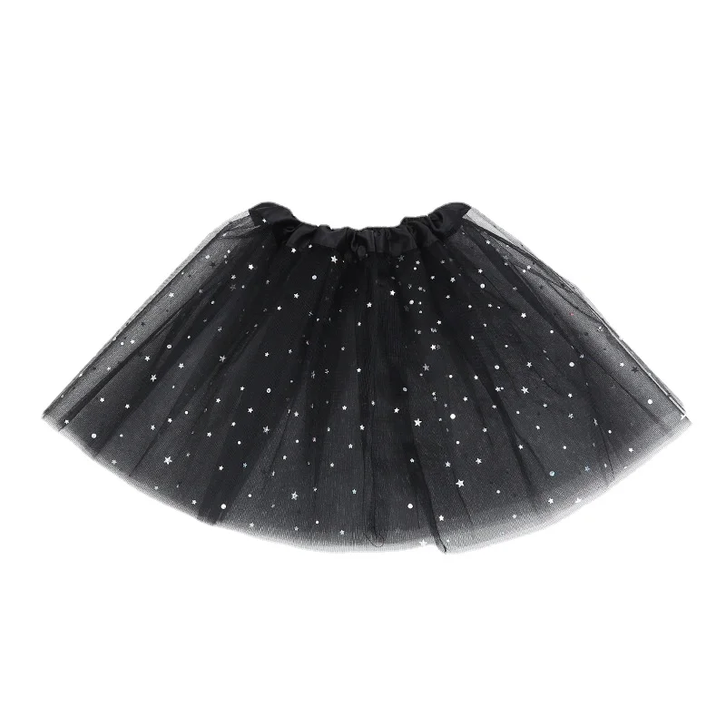 Girls Tulle Star Short Tutu Skirt Children Fancy Ballet Dancewear Party Costume Ball Gown Mini Skirt 3 Layers Toddler Pettiskirt