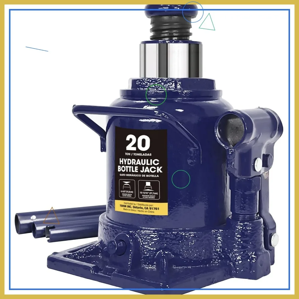 

20-тонный гидравлический домкрат для бутылок для авторемонта и домашнего подъема, низкопрофильный дизайн емкостью 40 000 фунтов, синий