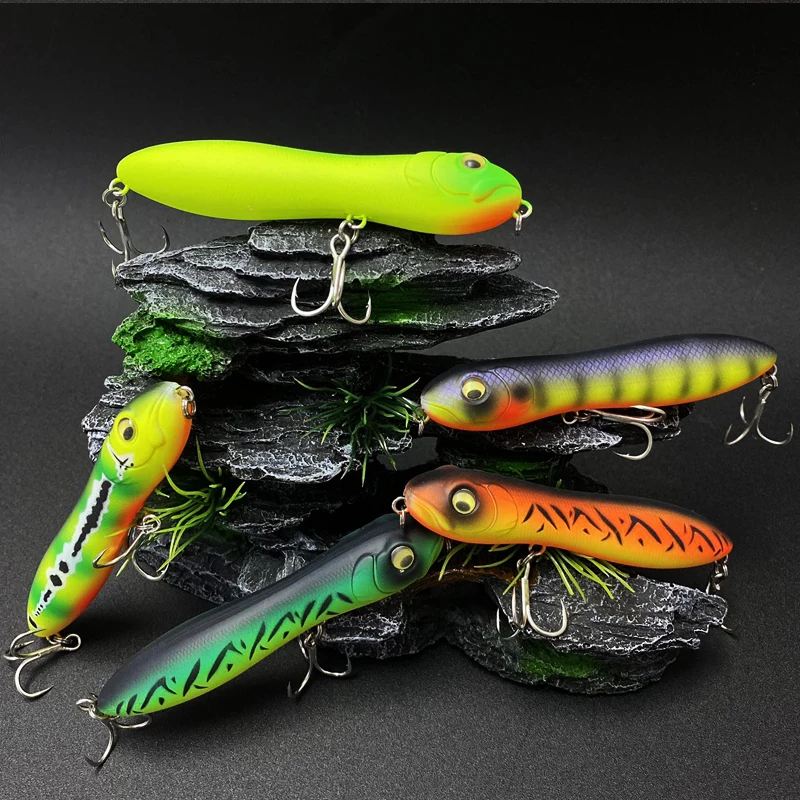 Pencil Fishing Lures Surface Darter Bait 10cm 16.7g Top Quality Pencil Fish Bass Pike Lure Crazy Snake Head Artificial Baits