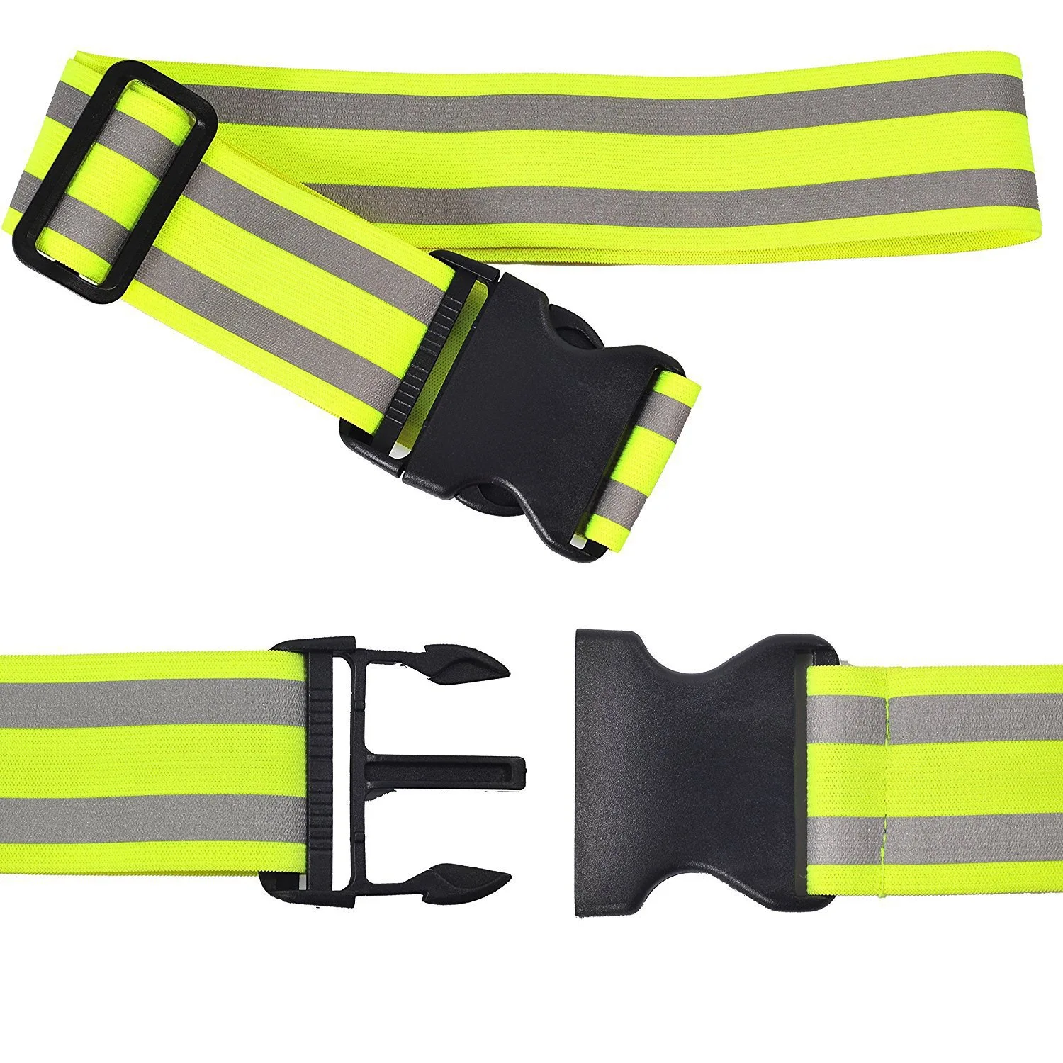 Ceinture élastique réfléchissante verte pour la course de nuit, réglable, pour enfant et adulte, haute visibilité, fournitures de sécurité