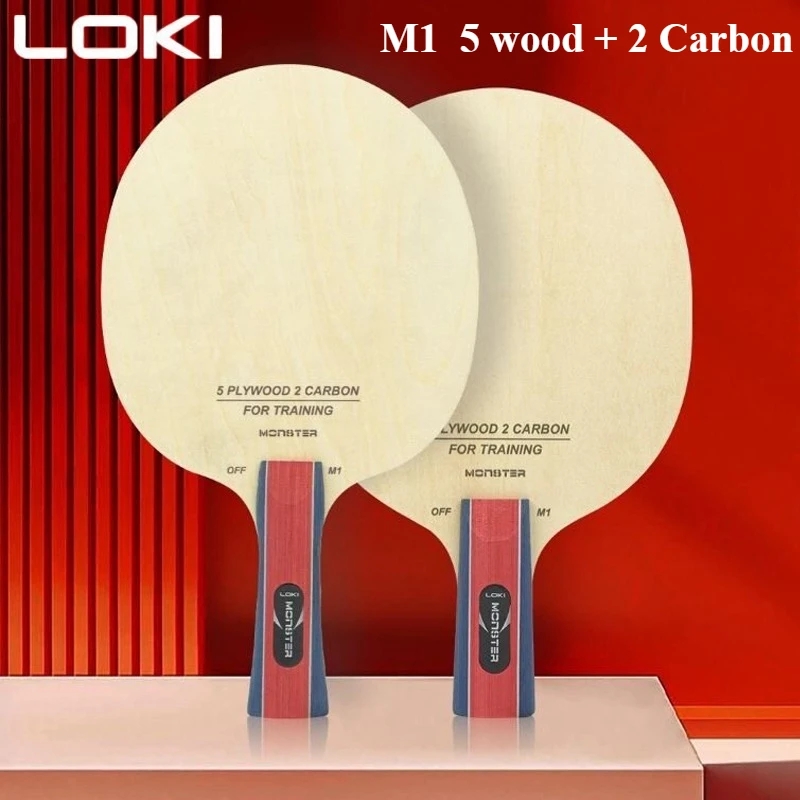 

LOKI M1 Beginners Table Tennis Blade 5-Ply Wood + 2 Carbon OFF+ Ping Pong Paddle Nano Carbon for Beginner Children Training