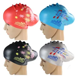 Bonnets de natation en silicone pour femmes, super grands cheveux longs, bonnet de bain imperméable grande taille pour filles, équipement de plongée pour femme, protège-oreilles