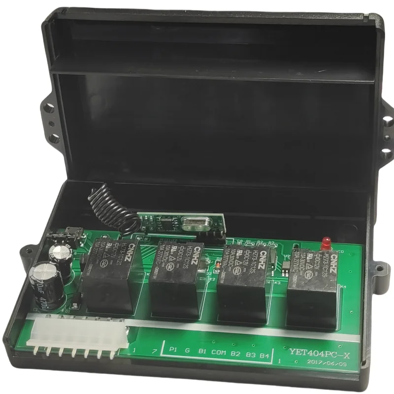 404PC-X 4 channel receiver 433MHz garage door rf wireless universal receiver remote transmitter controller DC12V/24V with cable