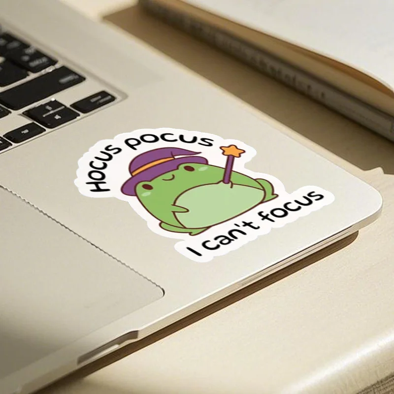 قطعة واحدة من ملصق الفينيل "Hocus Pocus I Can't Focus" - ملصق نكتة ADHD مضحك، لمسة نهائية غير لامعة، ديكور لطيف للكمبيوتر المحمول/الجهاز، سهل الاستخدام #3