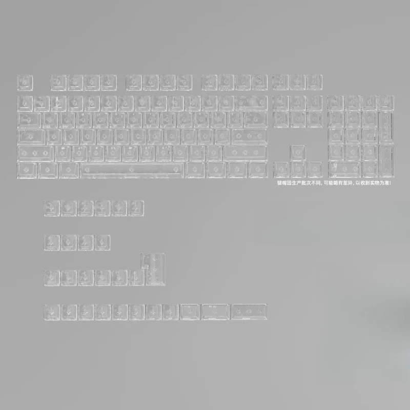 2027 weiße Tastenkappen mit Kohlefaser-Textur, Cherry-Profil, transparente PC-Tastenkappen mit seitlichem Aufdruck für mechanische MX Cherry-Tastaturen