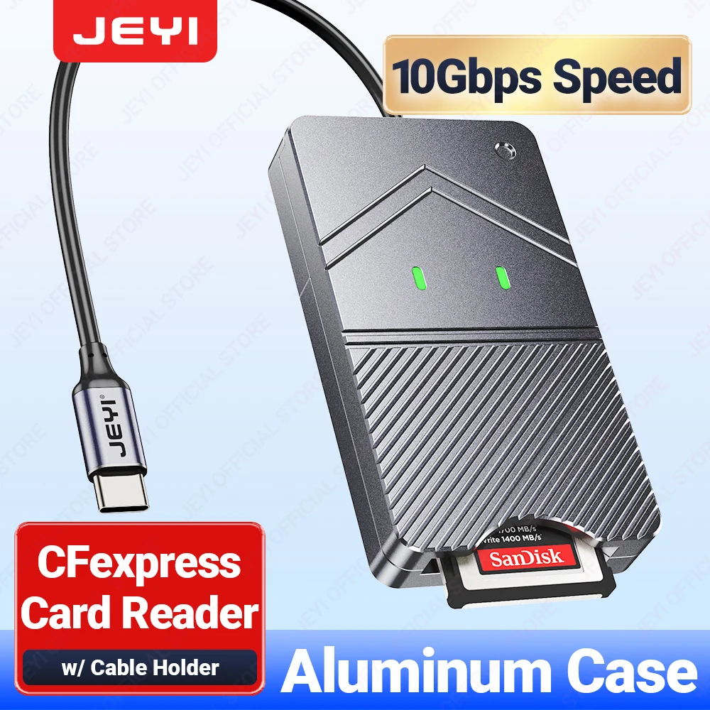 JEYI CFexpress Card Reader, USB 3.2 Gen2 10Gbps CFE Type B Reader, Aluminum Case Memory Card Adapter For Windows/MacOS/Android