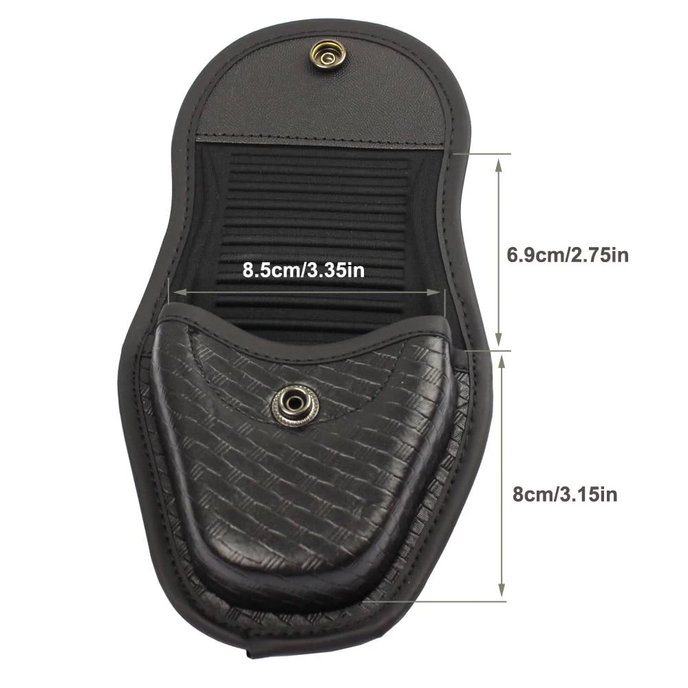 Tactical Handcuff Case for Duty Belt,1680D Nylon/Leather-like, Rotatable & Layered Security Holster (9 Styles), Cuff Case Pouch