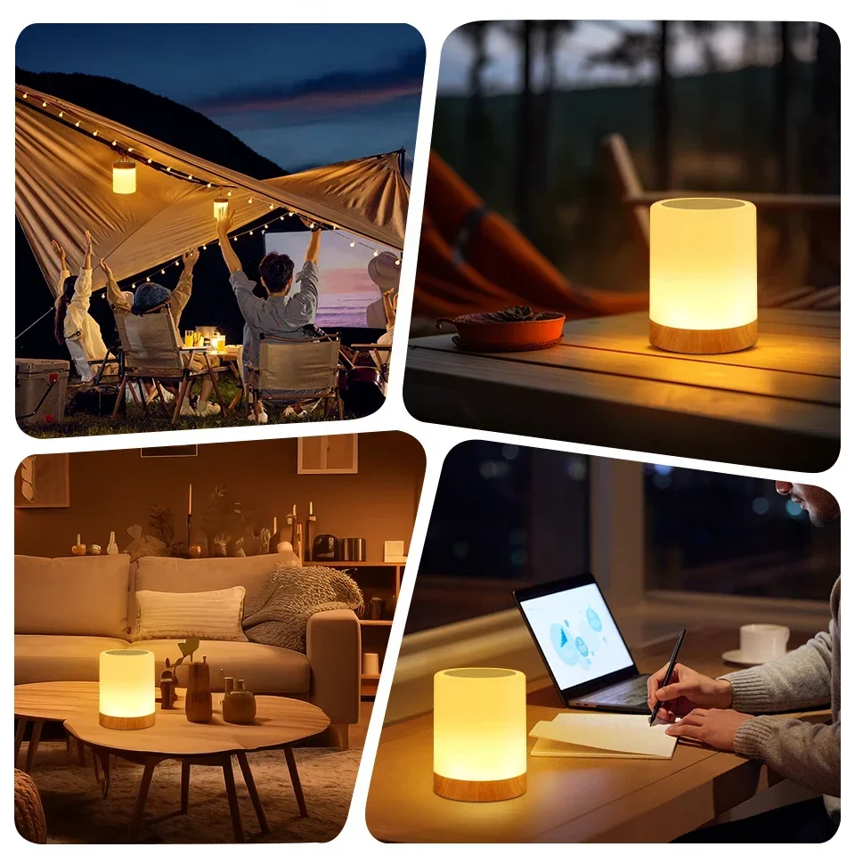 13 Color LED Changing Night Light With Remote Control RGB Touch Dimmable Lamp USB Rechargeable Table Bedside Night Lamp