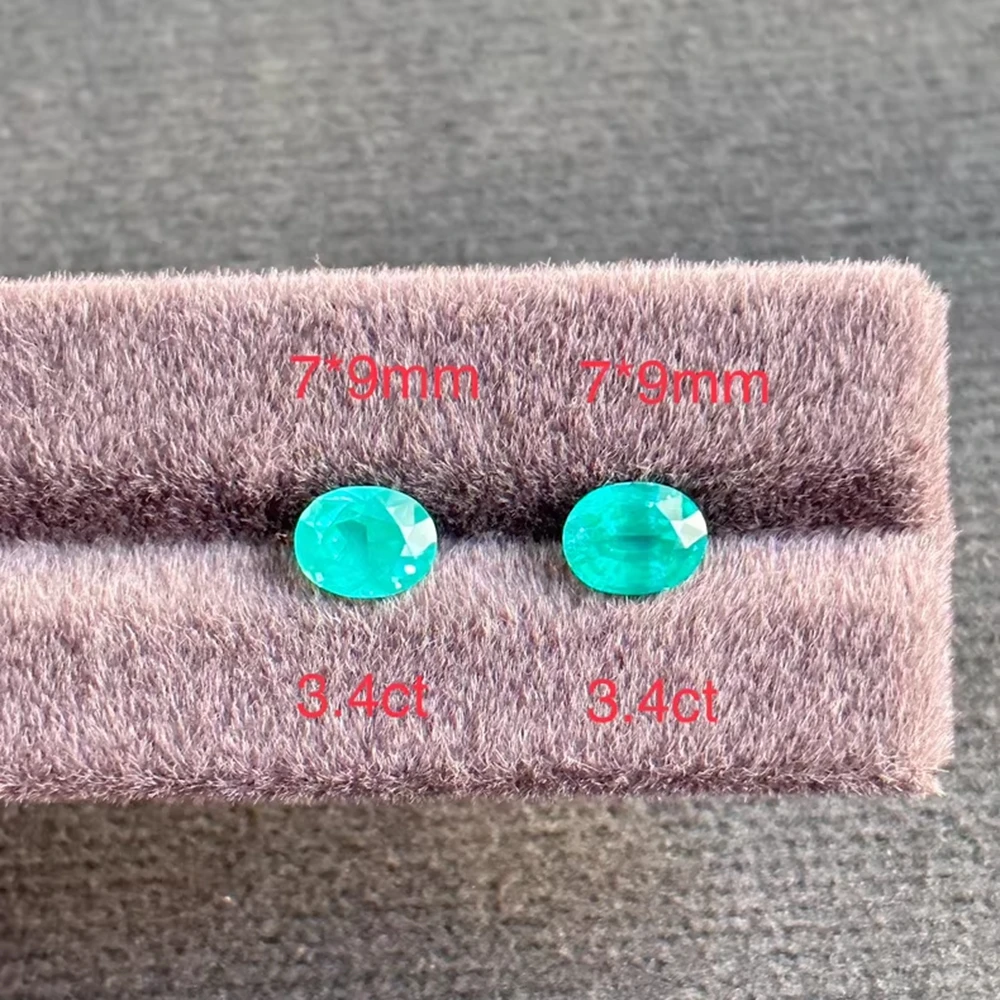 1 قطعة مختبر نمت 7x9 مللي متر البيضاوي قطع Paraiba Yttrium حجر العقيق الألومنيوم