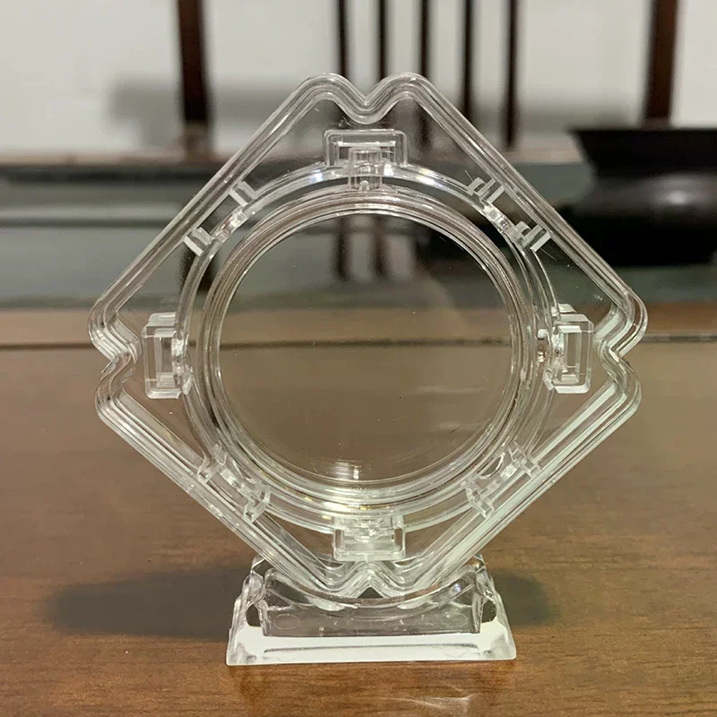 

Clear Plastic Rotatable Coin Display Stand, 45mm Round Commemorative Coin Holder, Collectible Card Chuck Showcase