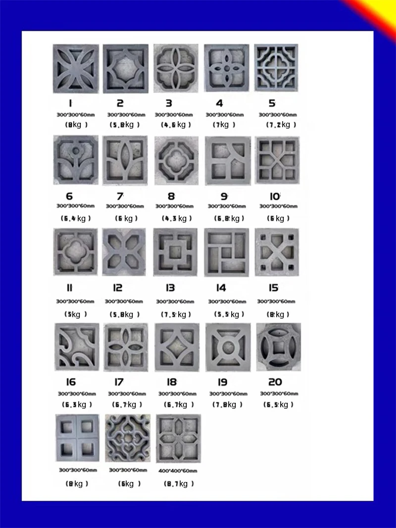 Cement flower window model antique hollow cement flower lattice plastic mold ancient Chinese style cement window flower mold bri