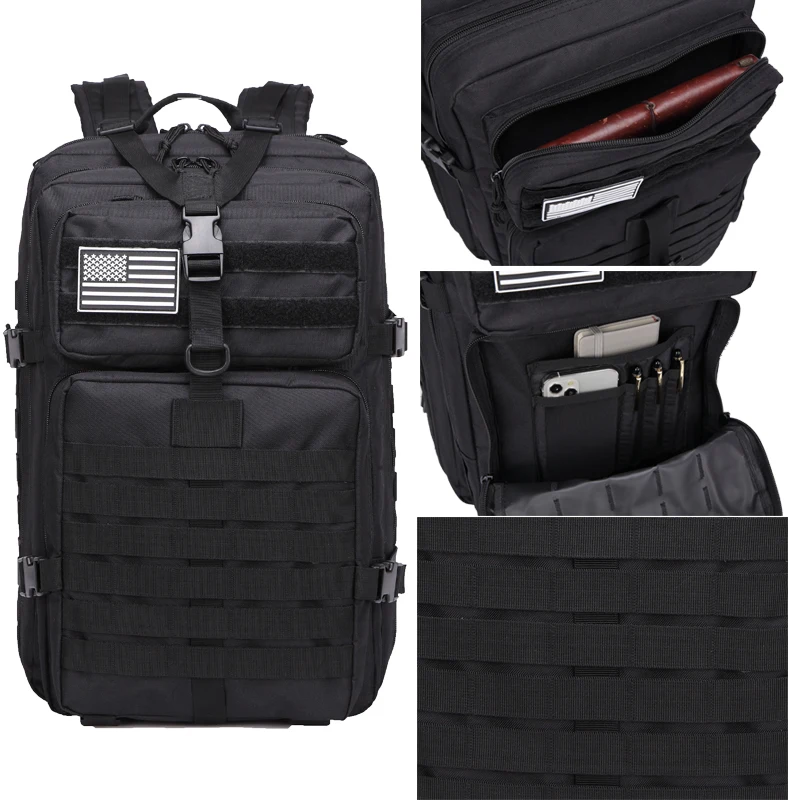 Tactical Backpack Large Army 3 Day Assault Pack Molle Bag Backpack With D Ring Shaped Buckle