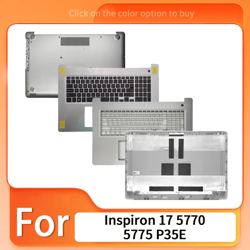 Silver New For Inspiron 17 5770 5775 P35E Laptop LCD Back Cover Front Bezel Palmrest Upper Top Lower Bottom Case Hinges 17.3