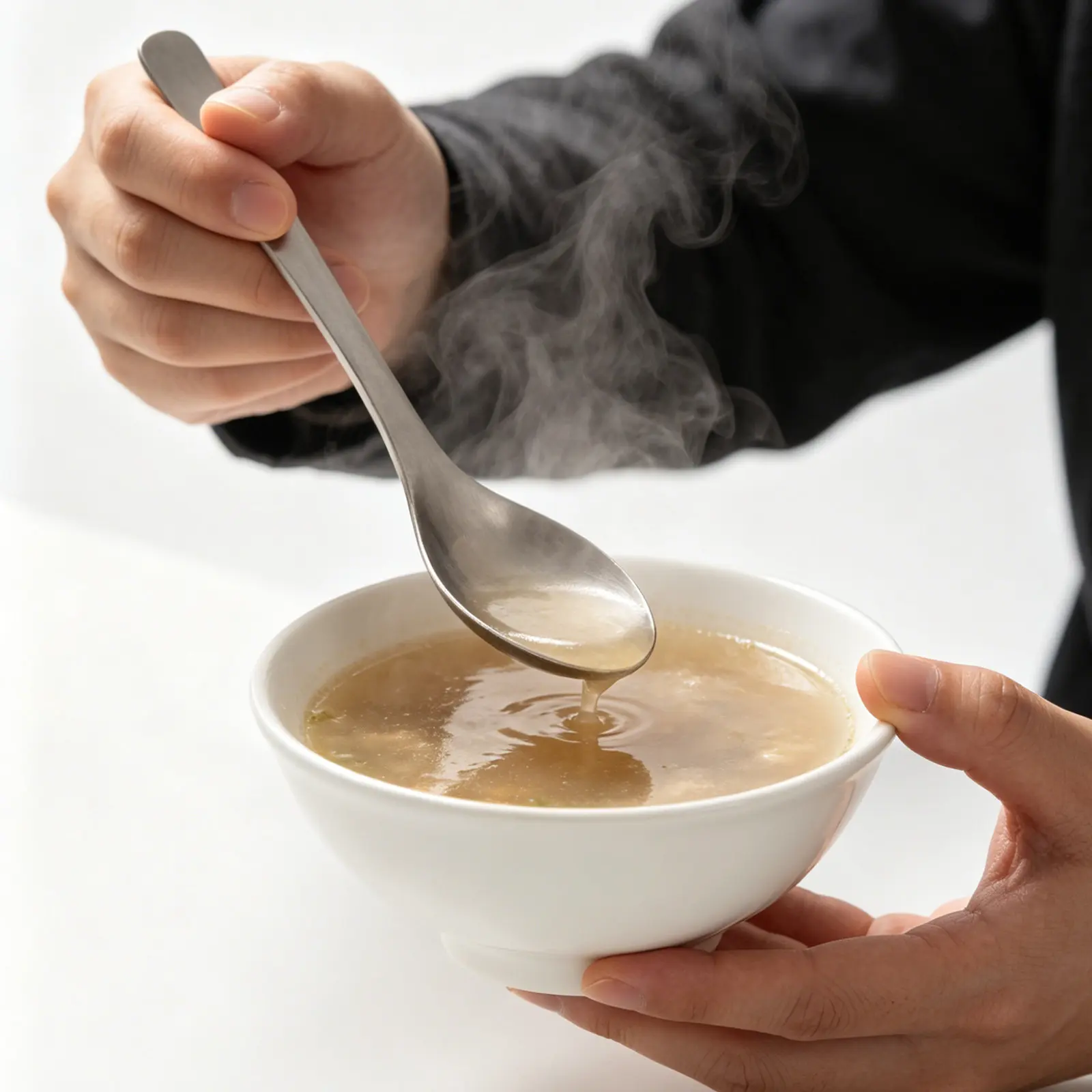 Juego de 6 Cucharas de Ramen de Acero Inoxidable, Resistentes y Gruesas, para Sopa, Sopa de Miso Tailandesa, Cereales, Salsas, Servir en Buffet, Vajilla