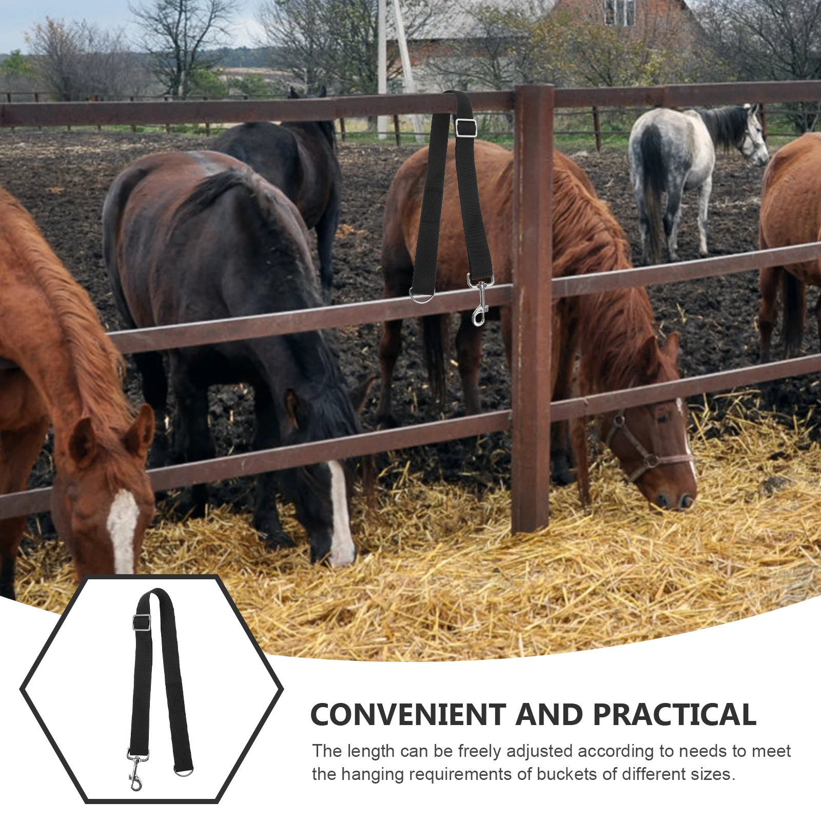 3 قطعة الأشرطة دلو الحصان متعددة الاستخدامات النايلون قابل للتعديل قوية ل أكياس تغذية شبكة القش دلاء المياه ملحقات الحظيرة المستقرة