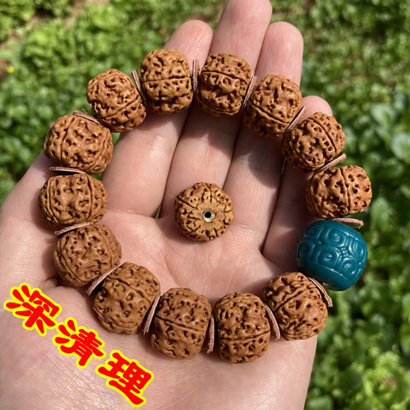 Genuine Goods Nepal Jingang Bodhi Bracelet Men's Handmade Tibetan Five-Double Texture Full Meat Collectables-Autogra