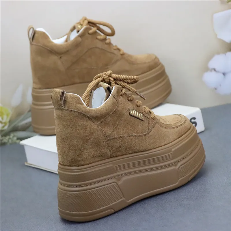 12cm Sneakers Women High Platform Casual Shoes Breathable Sports Trainers Thick Bottom Mesh Chunky Sneakers Woman Zapatos Mujer - view 3