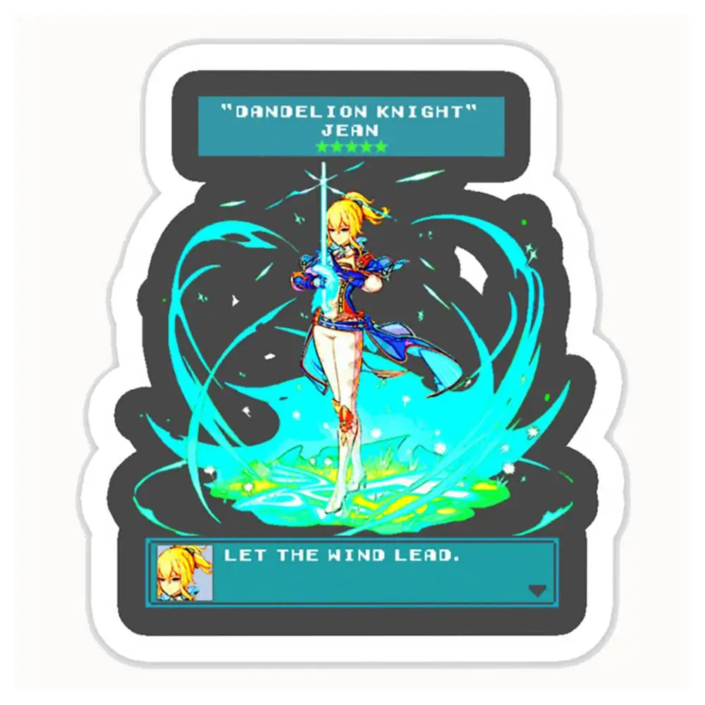 Genshin Impact Jean Retro RPG Waterproof Stickers For Decorating Car Windows Motorcycles And Computers.