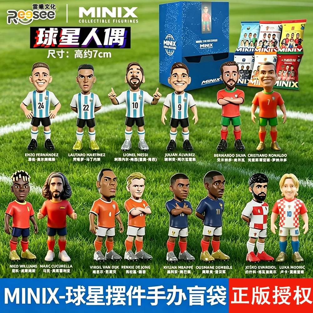 MINIX Sammelfiguren Fußballstar Überraschungspackung Messi C Ronaldo Mbappe 2026 Fußballturnier Fußball-Actionfigur Desktop