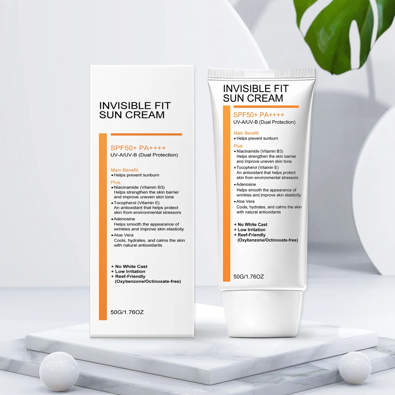 Nicotinamide Face Sunscreen Brighten Skin UV Protection Improve Dullness Repair Skin Barrier Spf50 Aloes Moisturize Face Creams