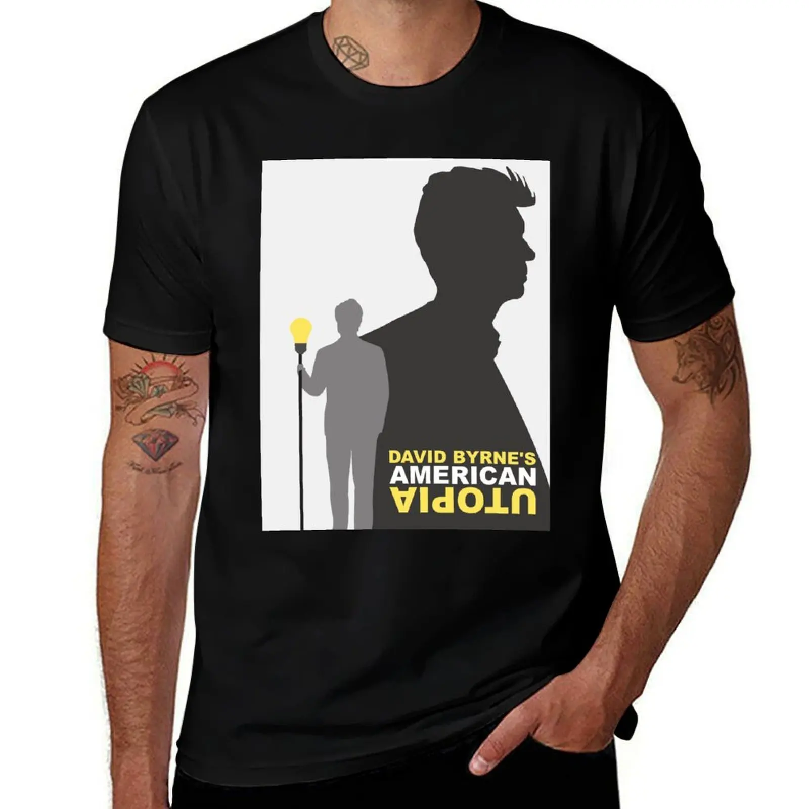 David Byrne's American Utopia Lamp T-Shirt Casual Loose Short Sleeve Tee for Men T-Shirt