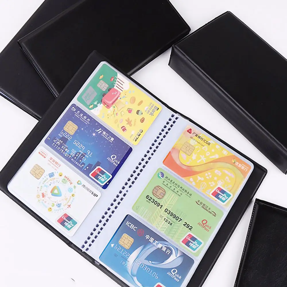 Simple ID Card Bank Cards Large Capacity Water-proof Leather Card Bits Business Cards Organizer Card Holder Storage Bag