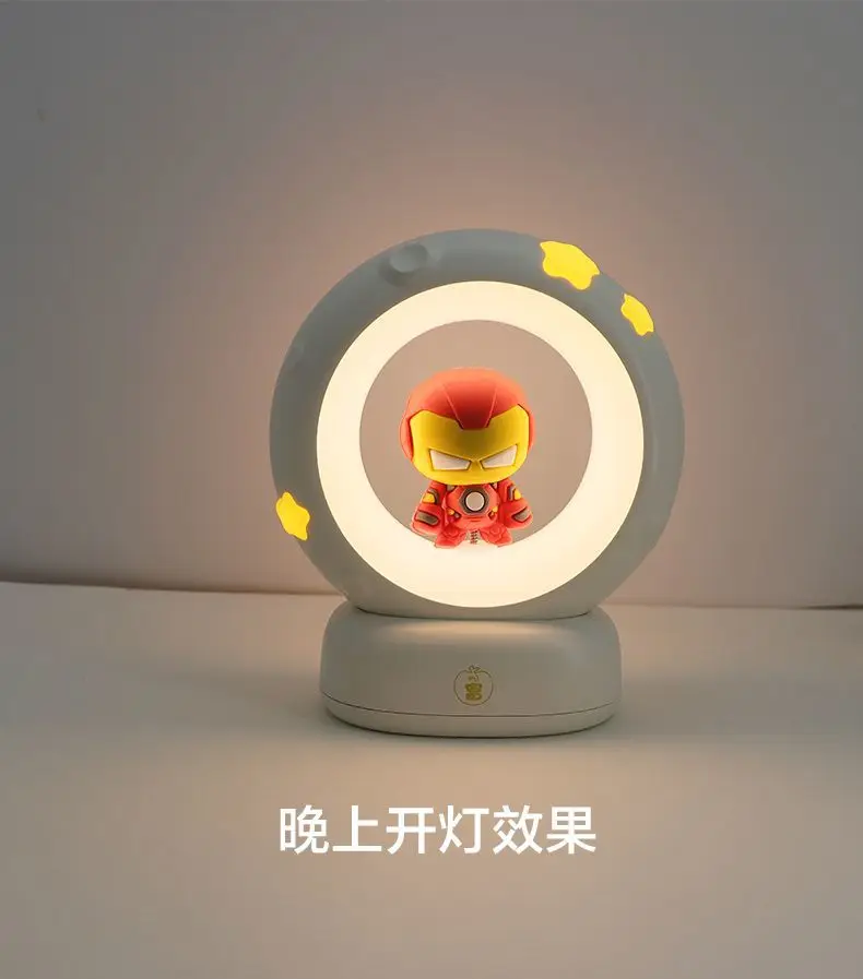 Marvel  Iron Man  Cartoon Children's Night Light Creative Personality Male Bedroom Desk Lamp Desktop Ornament Gift Wholesale