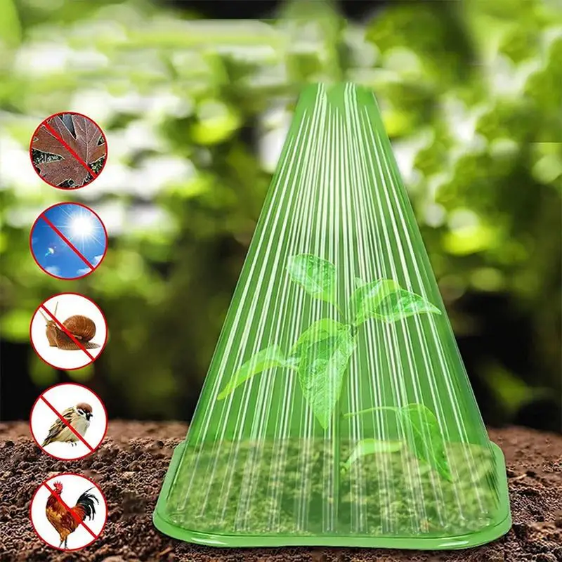 Garden Plant Protector 50pcs Transparent Reusable Plant Protector Cloches Multifunctional Plant Covers Protective Planting Tools