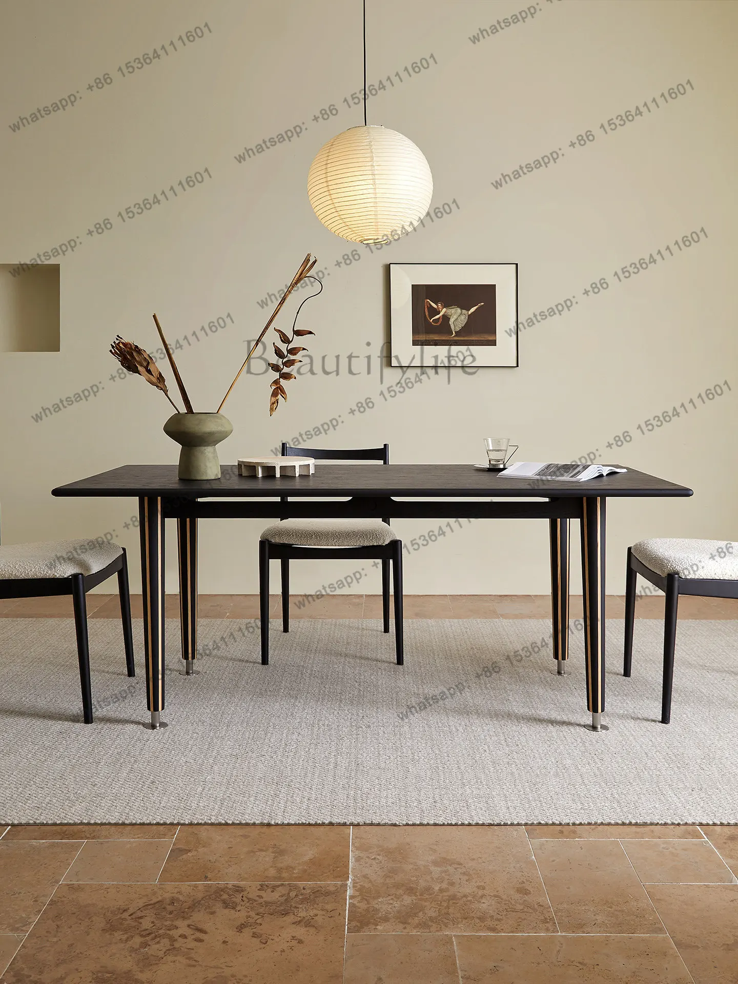 

Medieval solid wood rectangular dining table living room home retro large board table