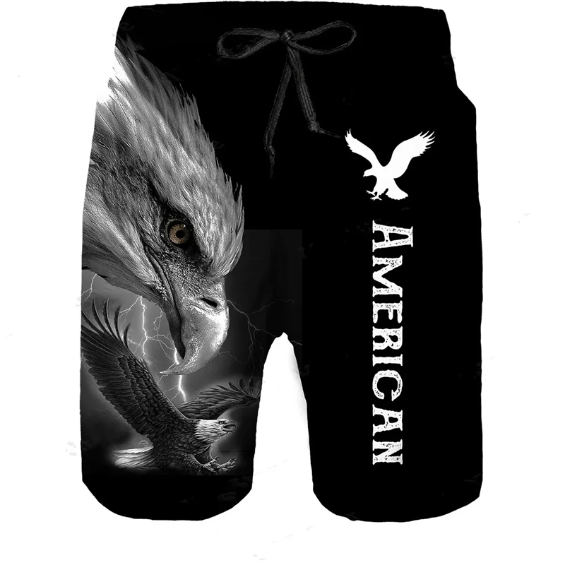 Pantalones cortos de playa para hombre, Bañador con estampado de camuflaje, águila calva blanca, informal, para uso diario, estilo callejero