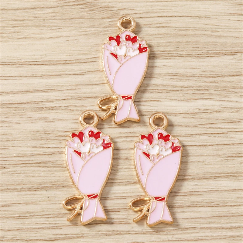 10 Stück süße Mischung Emaille Liebe Herz Buchstaben Charms Anhänger für DIY Halsketten Ohrringe Valentinstag Schmuckherstellung Zubehör – Detail 20